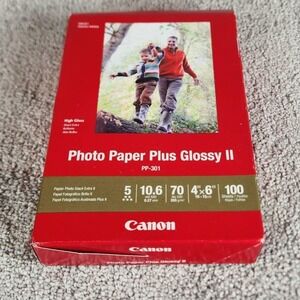 Canon‎ Photo Paper Plus Glossy II PP301 4x6 inch 100 Sheets Glossy Photo Paper